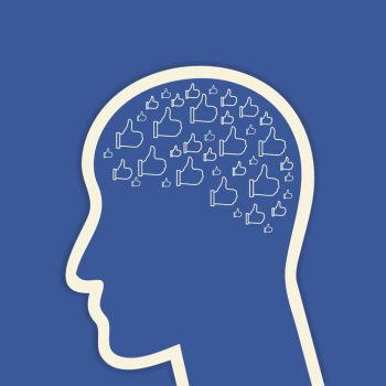 33955633 - human head with brain which consists of social networks